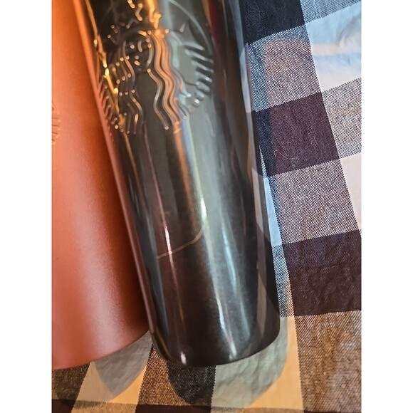 Starbucks Tumblers Set Of 2 Black and‎ Rose Gold Stainless Steel Cups - Picture 3 of 9